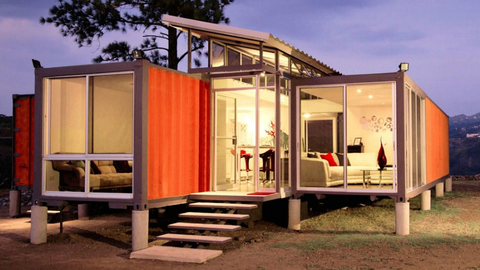 A house made from refurbished shipping container